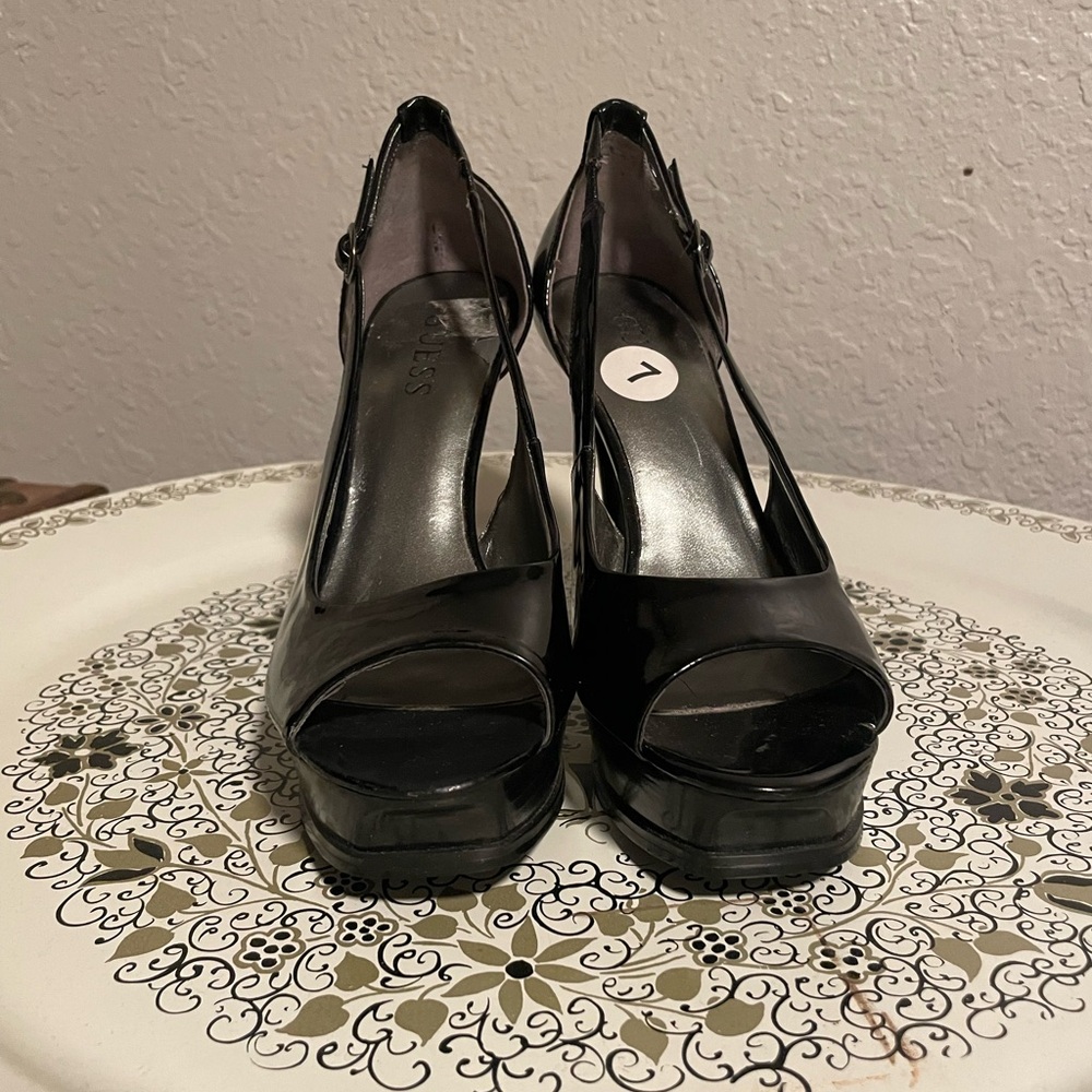 Guess Black Patent Leather Heels